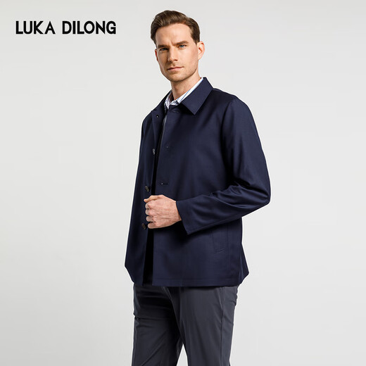 Luca Dilon 100% Sheep Wool Spring and Autumn New Light Business Executive Jacket Casual Versatile Jacket for Men Royal Blue L (50)