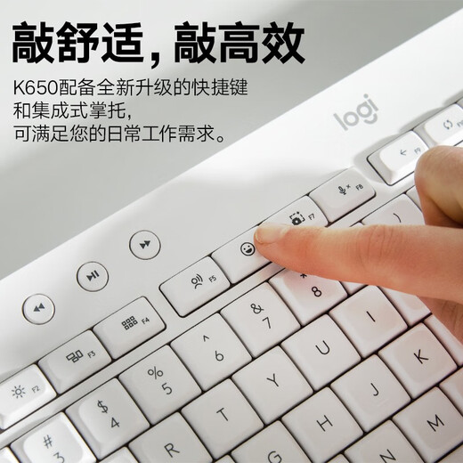Logitech Select Series K650 Wireless Bluetooth Office Keyboard MK650 Wireless Keyboard and Mouse Set Mac iPad Wireless Keyboard and Mouse Home Set with Palm Rest K650 Keyboard White