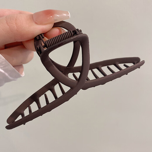 Xiang Wan Hair Clip, Western Style Earth Color Hair Clip, Frosted Shark Clip, Women's High-end Clip, Hair Clip on the Back of the Head