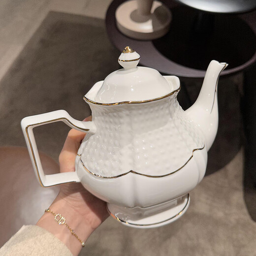 Xibaisheng complete tea set, housewarming gift, ceramic tea set, wedding gift, light luxury gift box, tea cup set, European cup set 021 gift box style