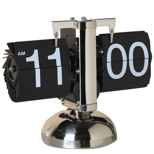 Jiatuling Donglai Quality Creative Uhr Automatische Seite Turning Clock Retro Europäische Maschinen moderne einfache Wohnzimmer Desktop 1048 Automatische Seite Drehen Sie Uhr [Schwarz] 12-Stunden-System 8-Zoll
