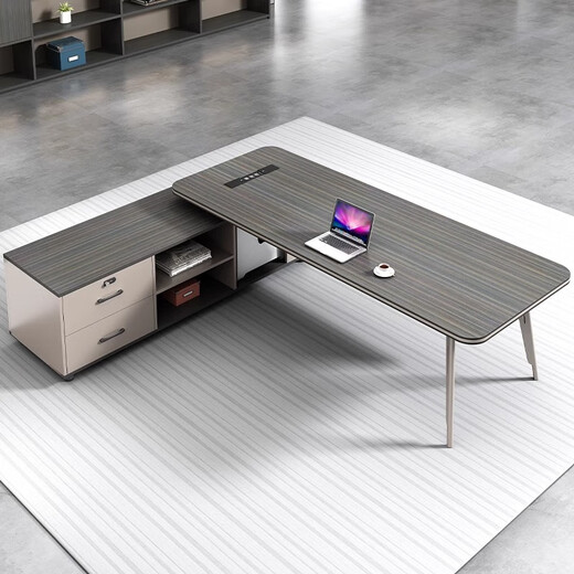 Tiju office furniture boss desk simple modern president manager desk supervisor office desk and chair combination 2000*800 (environmentally friendly material)