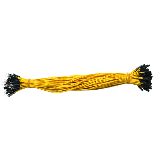 Throwing stones 1P rehearsal DuPont wire 26AWG silicone insulated wire High temperature resistant electronic wire Experimental supplies 100 wires in a bundle 20cm wire length 100 wires/item Yellow 30cm male to male