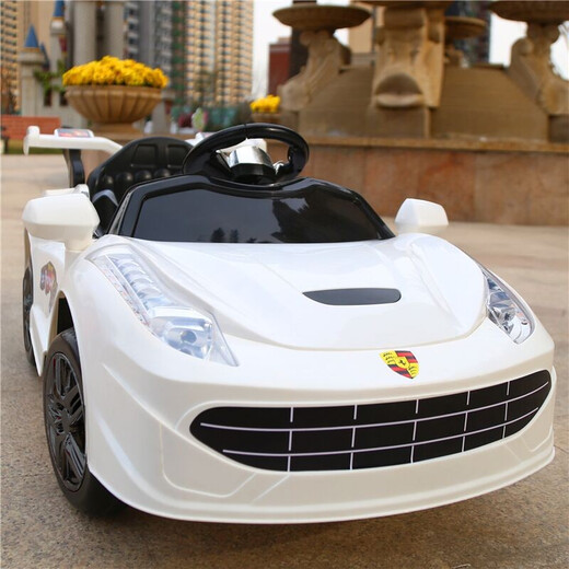 Love children's electric car four-wheel car can sit in a person's remote control car self-driving 1-3 year old children's electric toy car supreme white dual drive + remote control + leather seat
