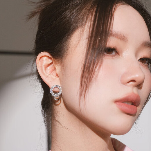 Abyb charming garland earrings unique circle earrings light luxury niche design earrings gift for wife and girlfriend garland silver