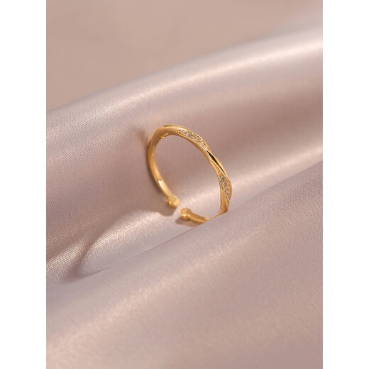 Yingtang Old Phoenix 18K Gold Exquisite Open Adjustable Ring Outlets Women's Accessories Golden Open Ring Color Open Golden Open Ring Lao Fengxiang Same Style