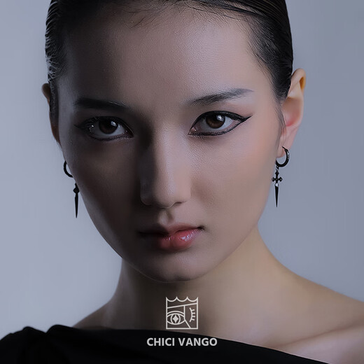 CHICI VANGO Black Gold Cross Sword Earrings Gothic Dark Style Trendy Personality Cross Earrings for Men and Women Single