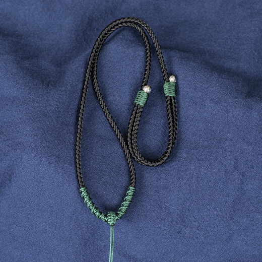 Mengyi transfer pendant lanyard jade pendant adjustable necklace rope men and women pull-over pendant rope transfer knot adjustable texture all black necklace rope 65cm