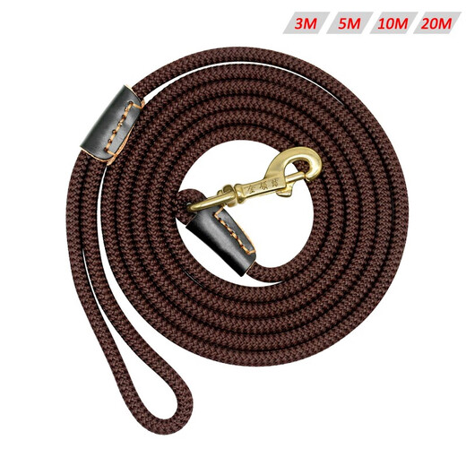 DidogPet dog rope extra long dog walking rope extended dog leash 10m 5 meters 3 meters 20m medium and large dog training tracking rope coffee color length 5 meters