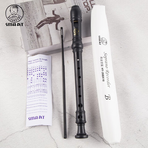 思玛特乐器 SMART斯玛特竖笛英式8孔巴洛克式C调HY-26BX10德式G高音学生教学 【专业款】高音英式B黑色