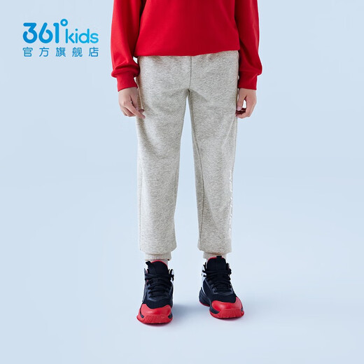 361 Children's clothing children's knitted thickened trousers winter new boys' sports pants medium and large children's fashionable casual pants light tile gray 160
