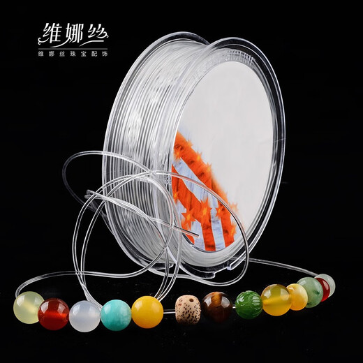 Veena Silk Bracelet Transparent Elastic Thread Crystal Bracelet Rubber Band Threaded Beads Thread Rope Wenwan Bracelet Thread Buddha Beads Bracelet Thread Transparent White 1.0 U Round Crystal Thread