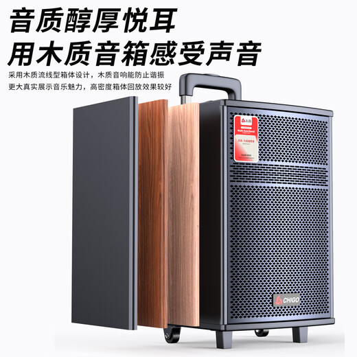 CHIGO square dance Bluetooth speaker subwoofer outdoor large volume outdoor karaoke sound card audio playing and singing 15-inch Bluetooth speaker flagship version