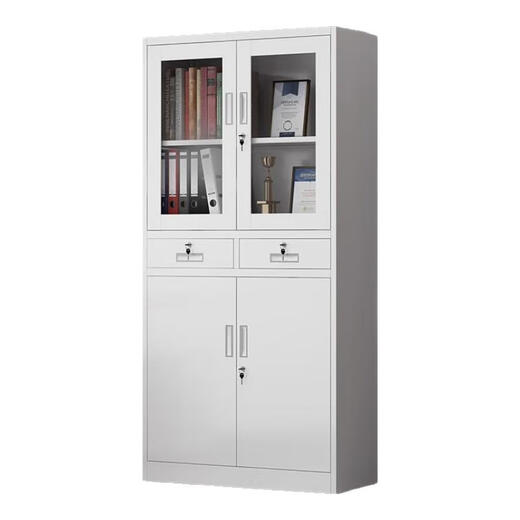 Zhongcun Steel Office Iron File Cabinet Information Cabinet File Cabinet Financial Voucher Cabinet Cabinet with Lock Locker Short Cabinet Medium Two-Bucket File Cabinet Regular Style