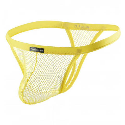 Please Confidential Shipping Men's Underwear Solid Color Polyester Breathable Mesh Low Rise Thong Men's Seductive XXL White