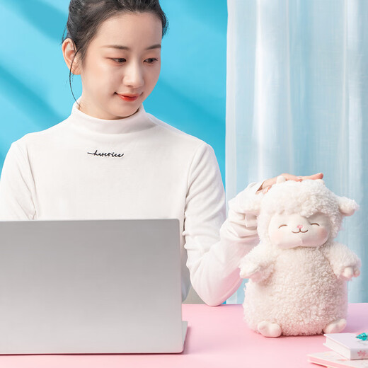 MINISO Sheep Standing Plush Doll Toy Doll Pillow for Girlfriend and Child Birthday Gift Warm White