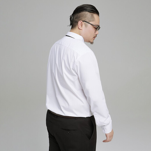 Binmuniao business fat shirt men's loose extra-large long-sleeved white shirt plus fat extra-large casual non-iron professional workwear white 3XL 44 suitable for 190-200Jin Jin equals 0.5 kg
