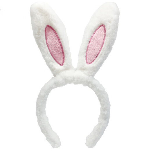 Lingchuan Little Rabbit Rabbit Ears Hairpin Hairpin Hairpin Hairpin Women's Headdress White Cute Children's Plush Headband Short-haired White Rabbit Headband
