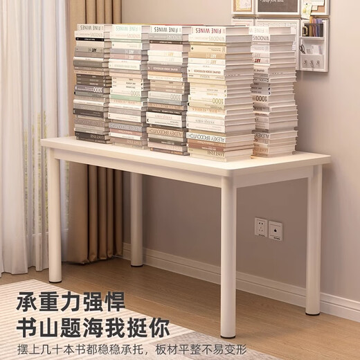 Wooden bottle thickened computer desk bedroom home simple student writing desk study desk rental room office small table thick round table legs 80*40*74cm