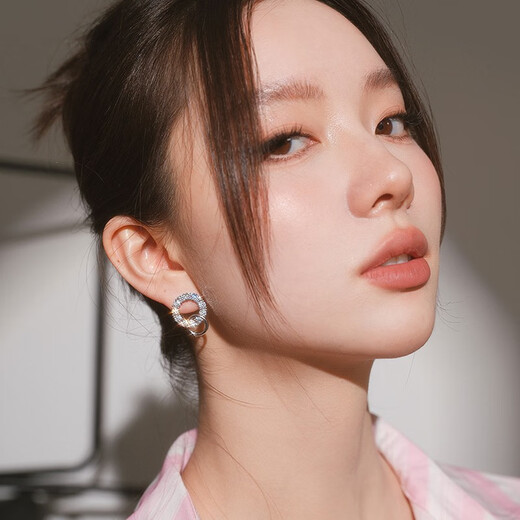 Abyb charming garland earrings unique circle earrings light luxury niche design earrings gift for wife and girlfriend garland silver