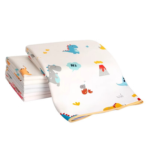 Metro de orina para bebés y niños Pañales de lavado impermeables y transpirables Baby Baby Donnight Bed Sheet Tía Menstruation Matches 2 Paquetes [Lindo Dinosaurio + Mundo Ocean] -7A Modelo mejorado 50x70cm