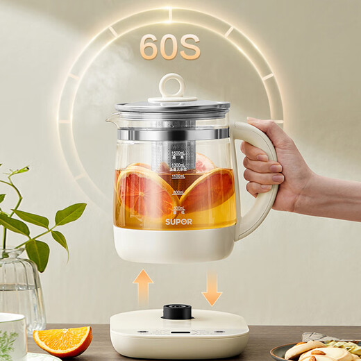 SUPOR 1.5L health pot hot water kettle tea maker electric kettle constant temperature electric kettle 316L stainless steel thermal insulation flower tea kettle kettle with filter SW-15YJ36