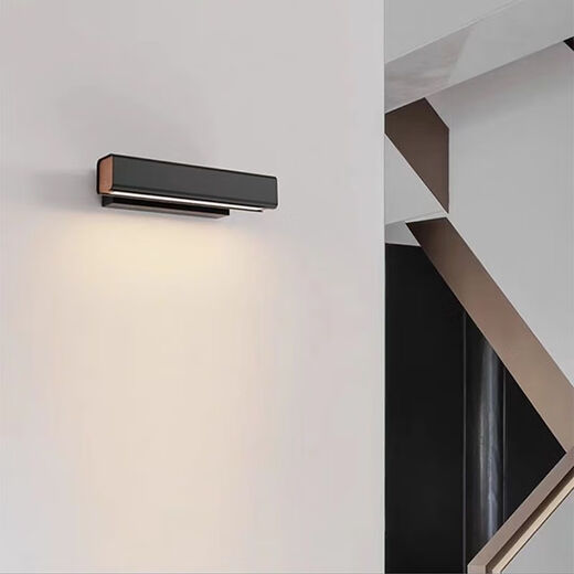 Yaotian Bedroom Bedside Wall Lamp Modern Simple Living Room Background Wall Study Track Creative Rotating Lamp Black 30cm Warm Light