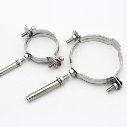 Maixinyi 304 stainless steel expansion elevator 110 pipe clamp 75 seat clamp 160 hoop PVC50 lantern clamp steel pipe fixed 304 89 (range 85-89mm)