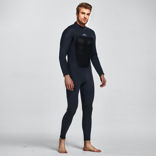 Shark Bart 3MM wetsuit for men Shark Bart new diagonal zipper popular long-sleeved semi-dry floating deep diving surf swimsuit 1500 blue M