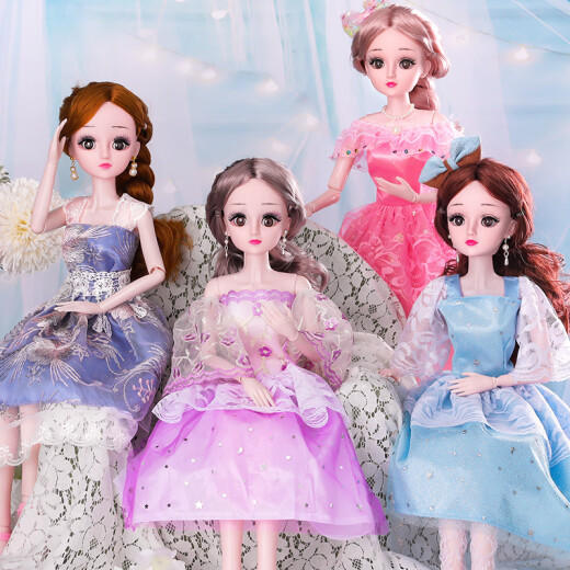 Sugar rice children's girl toy 3D artificial eyes dress-up doll princess enlarged gift box can play house in the blink of an eye