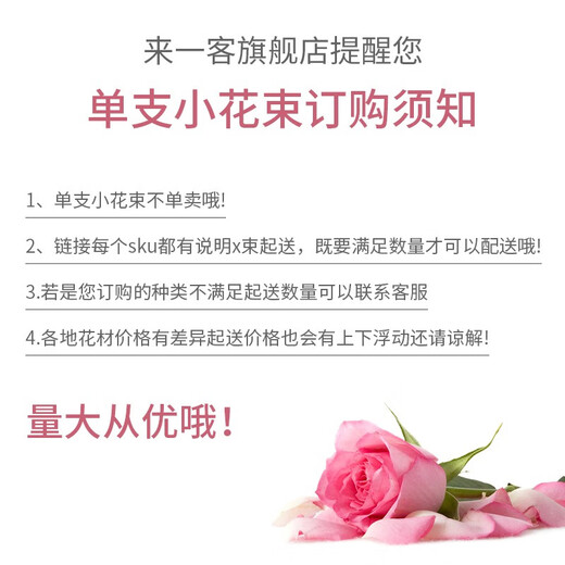 Come to Yike Flower Express Company to buy flowers for events and deliver single roses (minimum of 10 pieces) in the same city across the country. Single roses (minimum of 10 pieces for delivery)