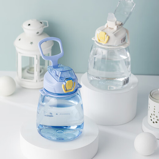 Lock and Lock Large Capacity Sports Water Cup Big Belly Cup Portable Straw Cup Children's Water Bottle Outdoor Plastic Cup 1.2L White