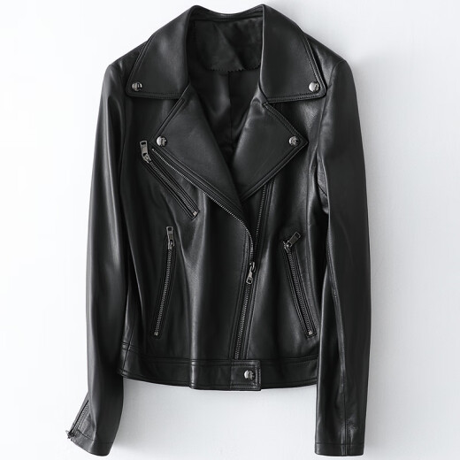 Honest Queen Leather Jacket Women 2020 Spring Fashion New Genuine Leather Jacket Casual Short Sheepskin Jacket Black L