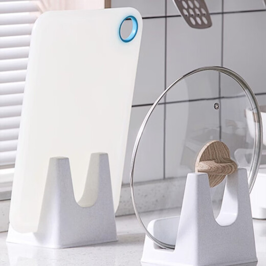 Home Story Japanese imported pot lid rack pot lid placer kitchen drain rack sitting countertop storage artifact spatula storage rack off-white (1 piece)