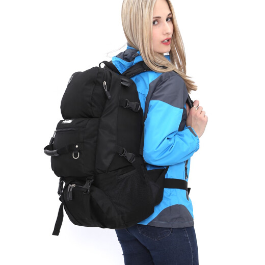 Likailang backpack outdoor large capacity mountaineering bag men and women casual travel backpack 45L black