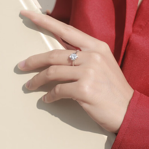 EothPT950 platinum moissanite diamond six-claw ring for women platinum engagement proposal Valentine's Day birthday gift for girlfriend PT950 platinum moissanite ring + certificate