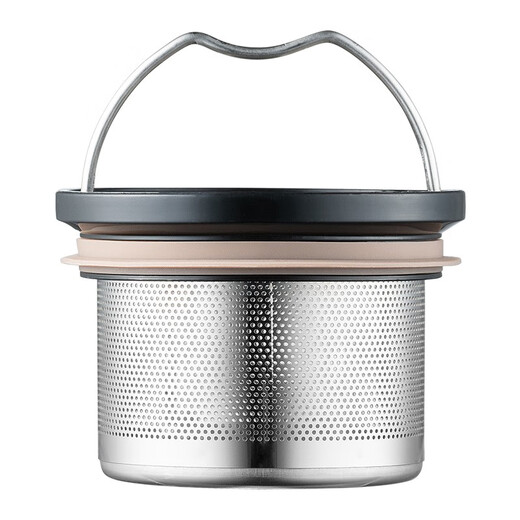 
Taifugao tea cup with lid insulation for men and women household with handle 316 stainless steel office cup with tea partition T6172-black-500ml