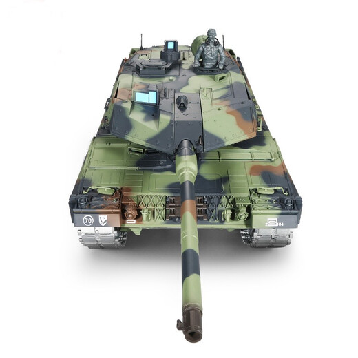 Henglong Deutsch Leopard Tank Fernbedienung Auto Fernbedienungstank Fahrzeug Military Battle Model Eltern-Kind-Fernbedienung Auto-Ladung Spielzeugprofessioneller Ausgabe (Metall Track + Drive Wheel) 1800-mAh-Batterie (kann etwa 25 Minuten lang gespielt werden)