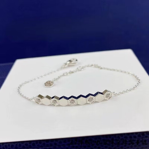 Luruo Honeycomb Bracelet Women's 925 Silver 18K Rose Gold Simple Fashionable Diamond Honeycomb Light Luxurious Niche Design Birthday Gift White Gold