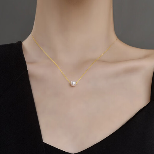 Bindao 18k real gold freshwater pearl Passepartout necklace pendant Au750 fashion classic transfer beads gift for women white