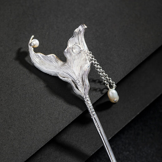 Meng Junchen, I will have you for the rest of my life, mermaid hairpin for women, silver imitation pearl tassel, ancient style cheongsam, new Chinese style hairpin, I will have you for the rest of my life, 925 silver