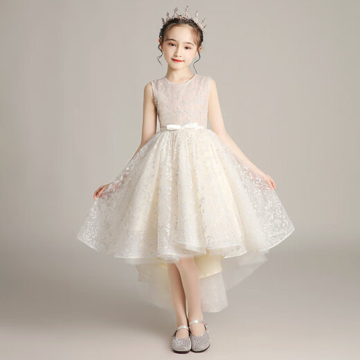 Bei Lianyan girls' fashionable dress princess dress flower girl wedding dress tutu children's host high-end piano performance clothing summer style LF-031 light champagne 130cm