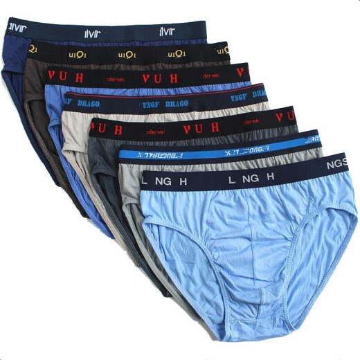 6 pairs of men's underwear, 100% cotton briefs, mid-waist, commonly used, comfortable, sweat-absorbent and breathable sports underwear for boys, 3 pairs of ribbed underwear (random color), 3XL size/recommended 140-160 Jin [Jin equals 0.5 kg]