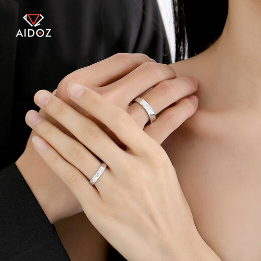 Aido diamond platinum ring for couples, fashionable pt950 platinum honeycomb pair ring for men and women, live ring, female model, weight 3.5-3.7g + free engraving