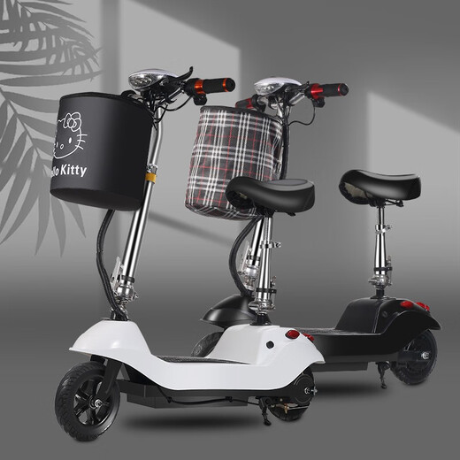 Biwit Little Dolphin Electric Vehicle Mini Electric Scooter Small Adult Men and Women Folding Lithium Battery Recreational Vehicle Cow Color 24V Brushless Brand Battery 50-60 Miles + Gift