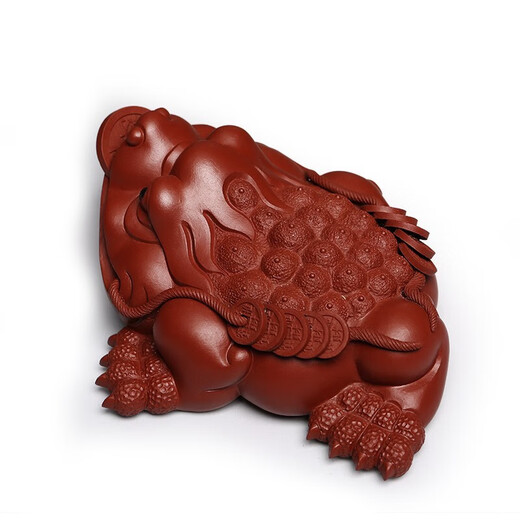 Gold inlaid jade tea pet ornaments tea ceremony accessories toad tea pet purple sand golden toad tea table ornaments tea room tea toys tea set Dahongpao golden toad