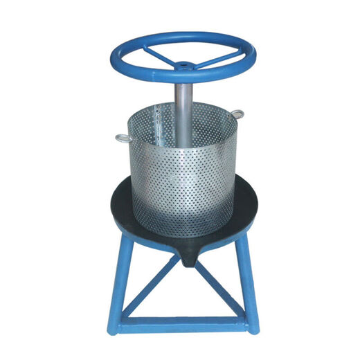 Runhuanian household iron manual oil press small lard residue oil press fried cake fruit press juicer sky blue small (barrel 19*18)