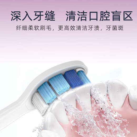 zler适用飞利浦电动牙刷HX6856 HX684J HX9912 HX9053替换黑白钻石牙刷刷头  8支装【粉色牙菌斑防御型】