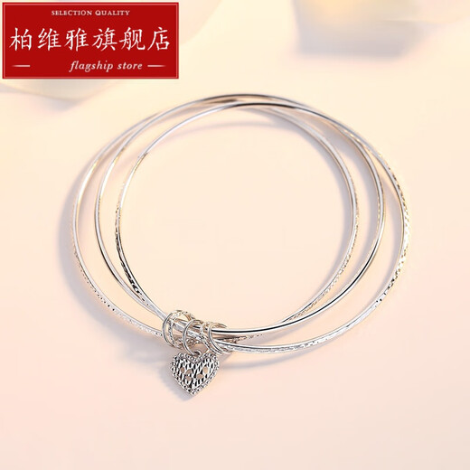 Bovia Platinum PT950 Bracelet Three Lives Three Worlds Car Flower Love Wishing Platinum Semi-Solid Women's Ring Bracelet pt950 Bracelet 56mm 12.8-12.8