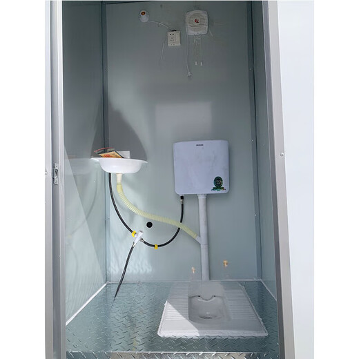 Huili's mobile toilet, bathroom, shower room, integrated household outdoor rural dry toilet park temporary environmentally friendly toilet 1.1*1.1*2.35 meters straight discharge